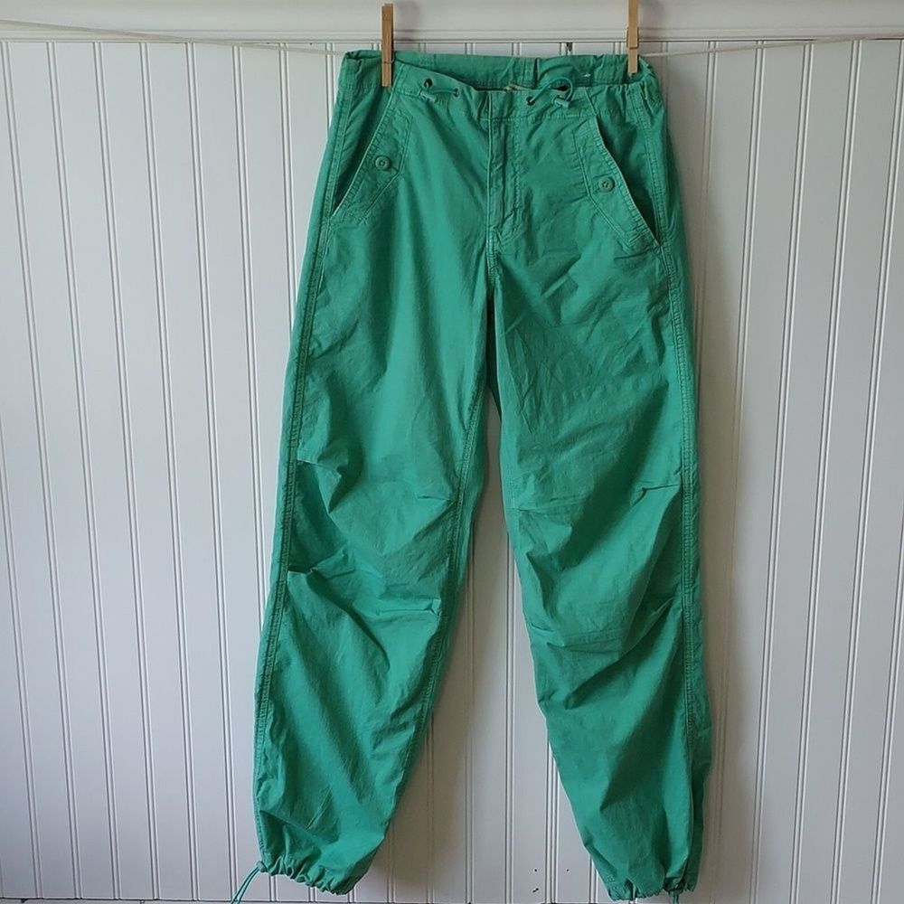 American Eagle XXS Snappy Stretch Low Rise Parachute Pants Green Baggy Y2K - Picture 3 of 12